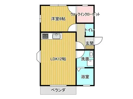 エスパシオTRES(1LDK/1階)の間取り写真