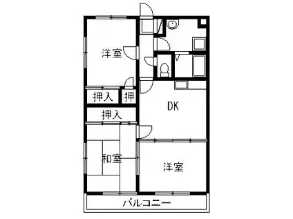 パークサイド(3DK/1階)の間取り写真