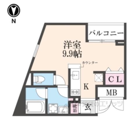 CASA瀬田の唐橋(ワンルーム/3階)の間取り写真