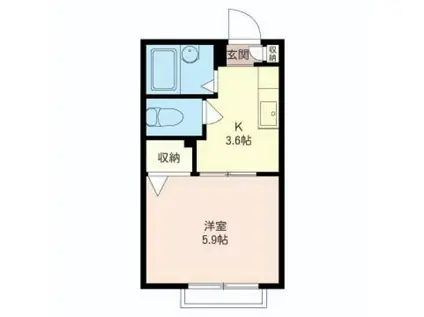 タウンコート(1K/1階)の間取り写真