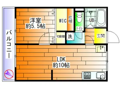 グレイスハイツ大田町(1LDK/3階)の間取り写真