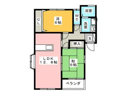 VIVRE堂林(2LDK/2階)の間取り写真