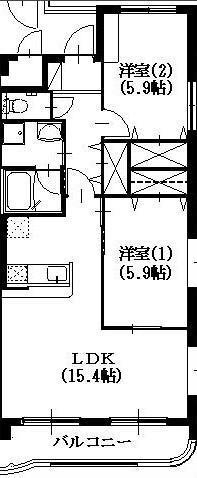 セントフィールド(2LDK/3階)の間取り写真