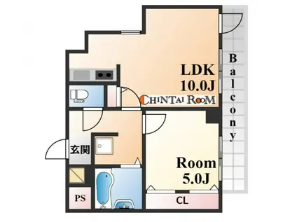 SANKOラフィーネ三宮(1LDK/7階)の間取り写真