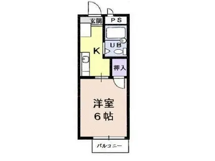 サンライフ前田(1K/2階)の間取り写真