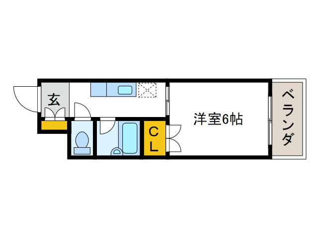 東洋プラザ泉尾(1K/7階)の間取り写真