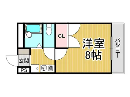 サンハイツ甲陽園(1K/2階)の間取り写真