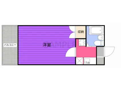 ハピネスコートII(1K/2階)の間取り写真