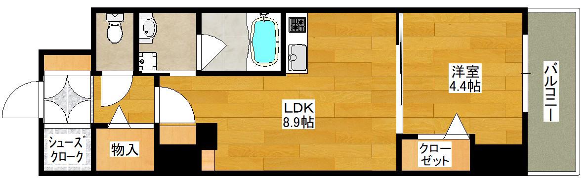 グランセジュール江坂(1LDK/6階)の間取り写真