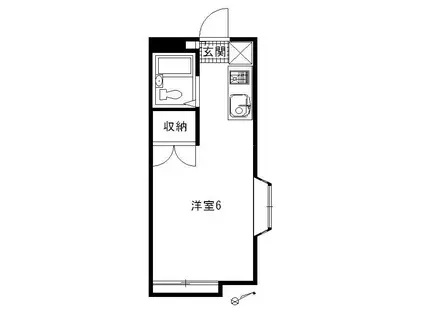 エステートピア中村(ワンルーム/2階)の間取り写真