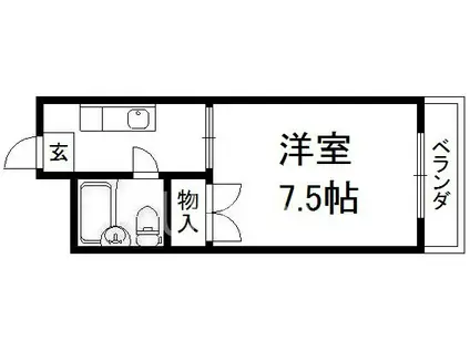 ポアール墨染(1K/1階)の間取り写真