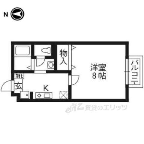 パステルコート(1K/2階)の間取り写真