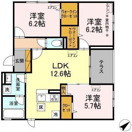 DーAVANTI(3LDK/1階)の間取り写真