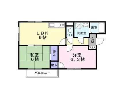 ルミエール(2LDK/2階)の間取り写真