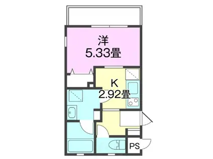RA・KI・A(1K/1階)の間取り写真