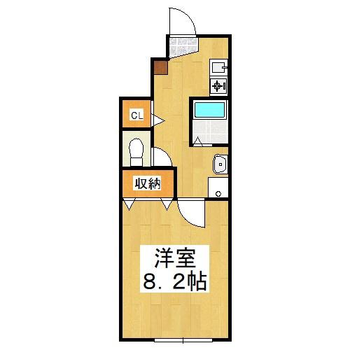 パシフィコ ノヴァ B棟(1K/1階)の間取り写真
