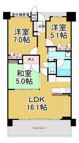 ワコーレ伊丹安堂寺レジデンス(3LDK/6階)の間取り写真