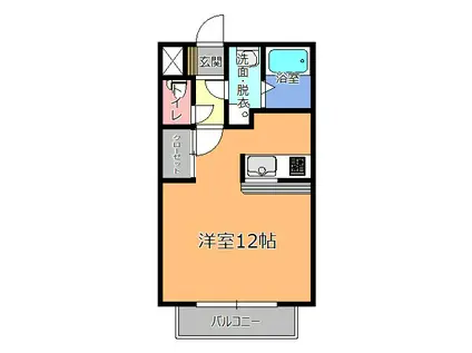 リッツレジデンスA棟(1K/3階)の間取り写真