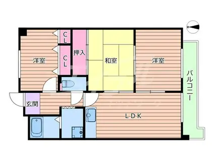 ヴィラクイーン(3LDK/1階)の間取り写真