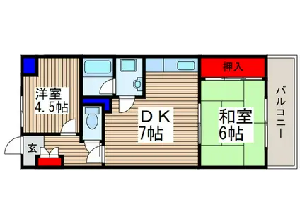 クレスト南浦和 二番館(2DK/2階)の間取り写真