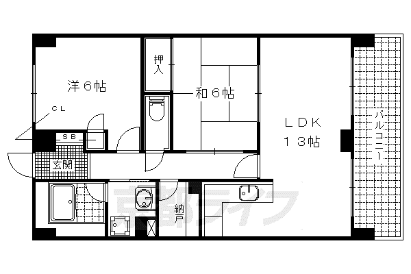 フレンドワンIII(2LDK/1階)の間取り写真