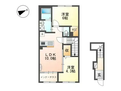 ラ レコルト(2LDK/2階)の間取り写真