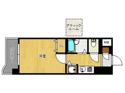 ライオンズマンション小倉駅南第2(1K/10階)の間取り写真