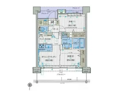 オーキッドレジデンス森下(2DK/7階)の間取り写真