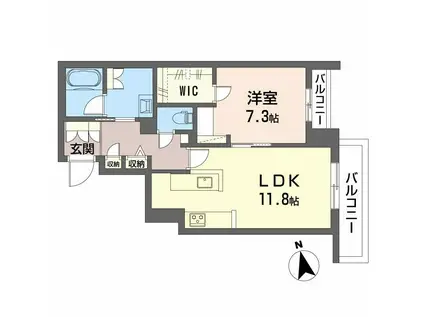 ラ カーサ 和(1LDK/1階)の間取り写真