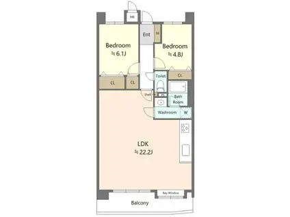 サンハウス八田(2LDK/2階)の間取り写真