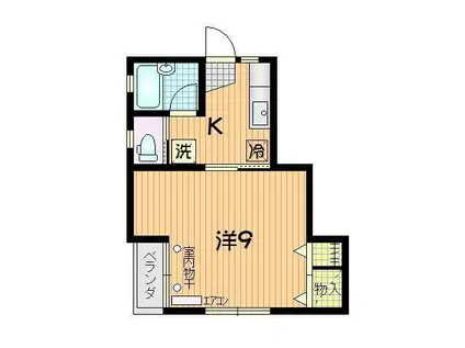 コーポプレジデント(1K/1階)の間取り写真