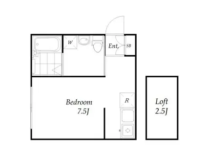 ステラコート(ワンルーム/1階)の間取り写真