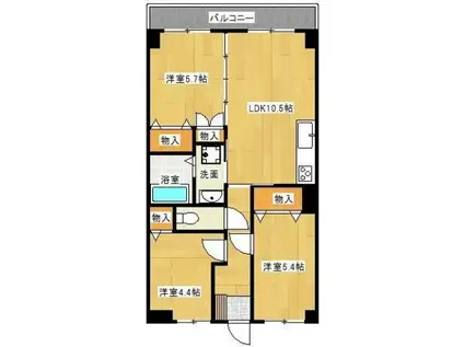 CASA PLATICA(3LDK/5階)の間取り写真