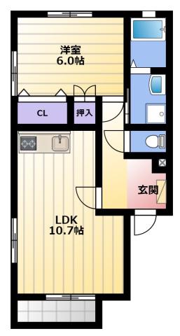 キャパシティハウスA(1LDK/2階)の間取り写真