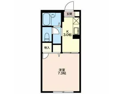 メープルハウス(1K/2階)の間取り写真