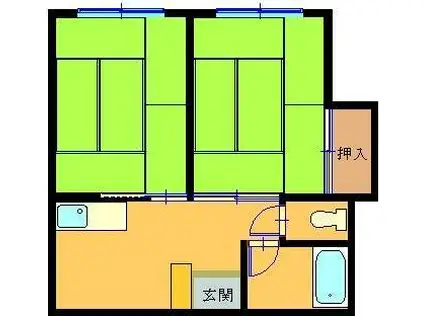 ニュー和功荘(2DK/3階)の間取り写真