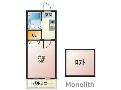 ロイヤル和泉パートII(1K/3階)の間取り写真