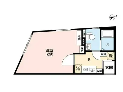 ゼスト横浜レジデンス(1K/4階)の間取り写真