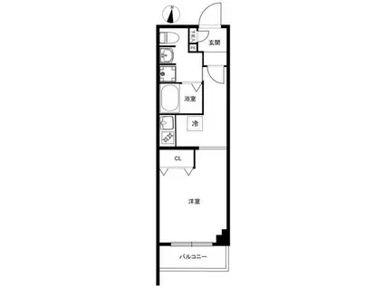 CREAL PREMIER目黒(ワンルーム/1階)の間取り写真