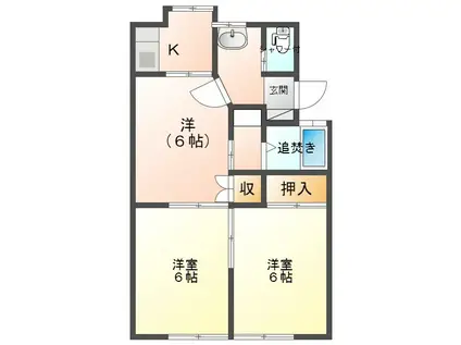 西沖マンション(3K/2階)の間取り写真