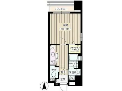 サンゼウス亀戸(1K/9階)の間取り写真