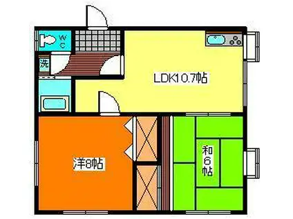 ウィンザー・II(2LDK/2階)の間取り写真