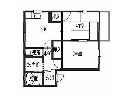 フレグランス藤井(2DK/2階)の間取り写真