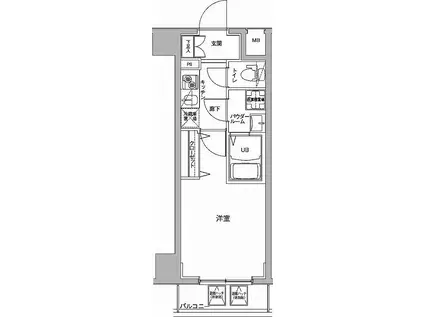 ジェノヴィア川崎駅グリーンヴェール(1K/9階)の間取り写真