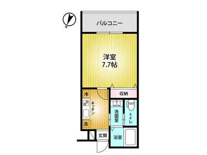 AQUE5(1K/3階)の間取り写真