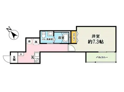 カフーティーダ和光(1K/1階)の間取り写真