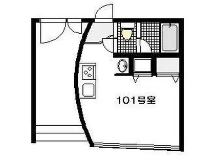 JR中央線 西荻窪駅 徒歩2分 3階建 築18年(ワンルーム/1階)の間取り写真