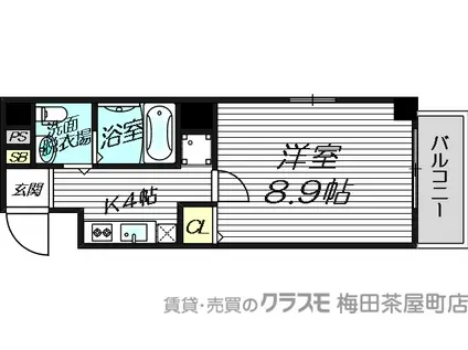 マティエール東梅田(1K/8階)の間取り写真