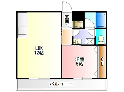 対中ハイツ(1LDK/1階)の間取り写真