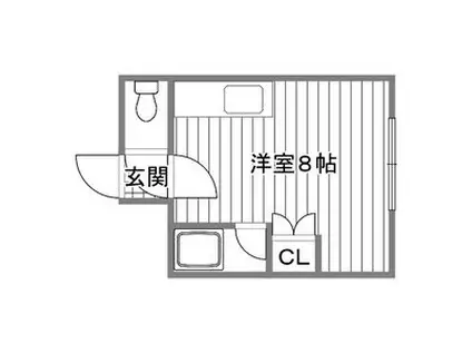 シェール松岡(ワンルーム/3階)の間取り写真